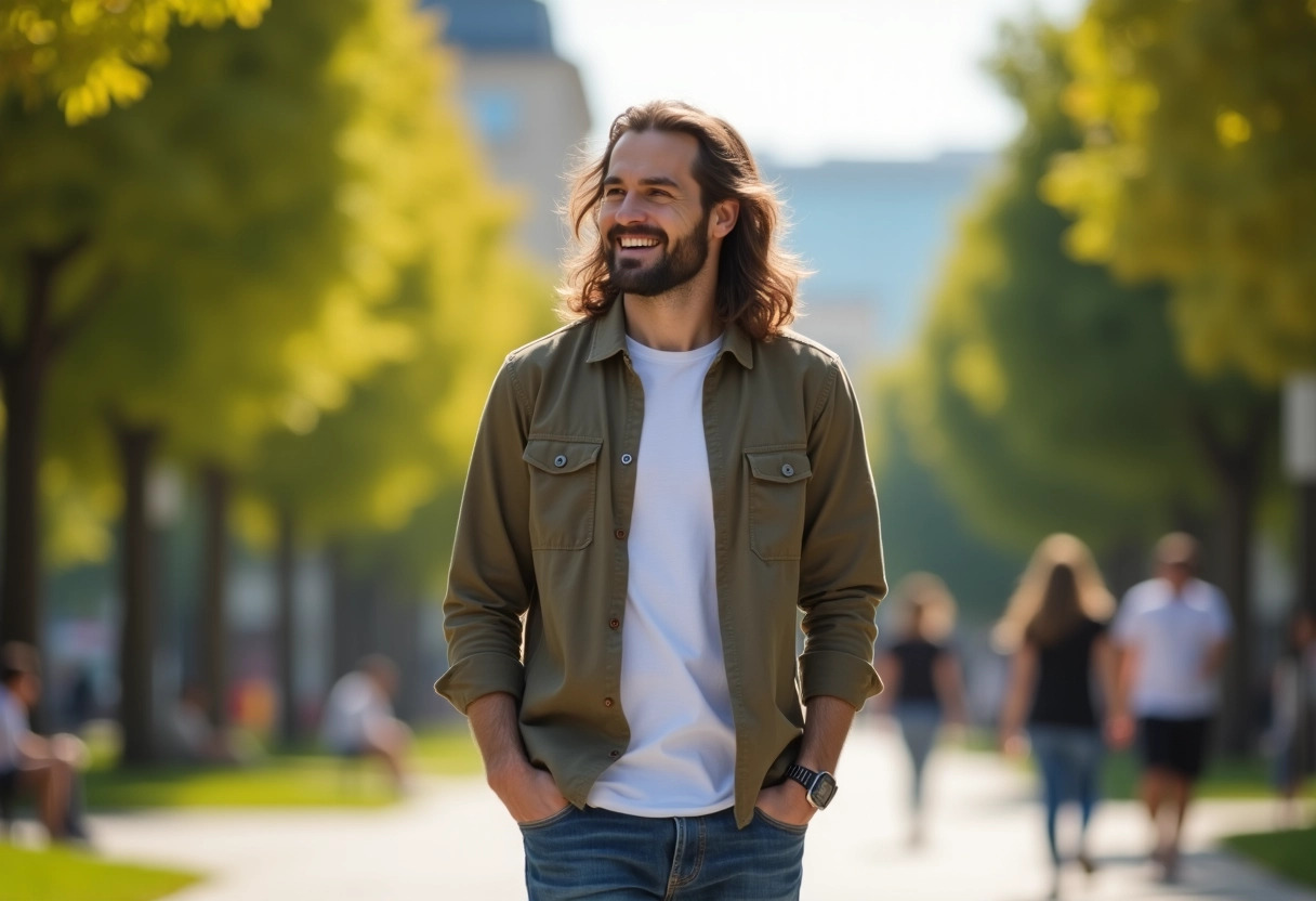 homme cheveux longs